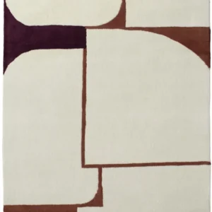 Tapis rectangulaire en laine bordeaux et rouille 160x230 cm Binibeca - Edito — 378745.jpg