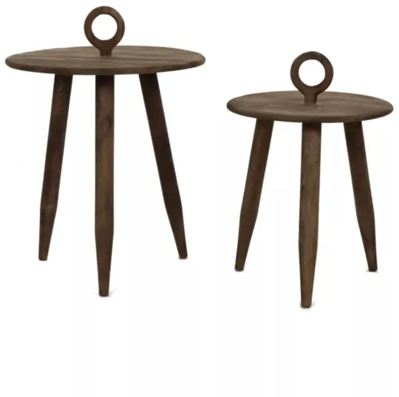 Tables basses d'appoint en bois de manguier 40x50cm et 58x67cm Tripoli - Pomax — 395083.jpg