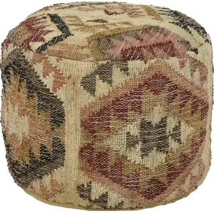 Pouf en coton et chanvre multicolore 50x35cm Isis - Pomax — 395084.jpg
