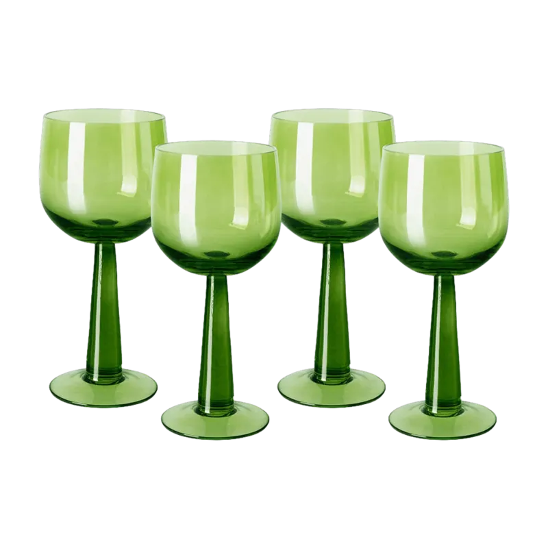 4 Grand verres à vin vert Lime - HKliving - The Cool Republic