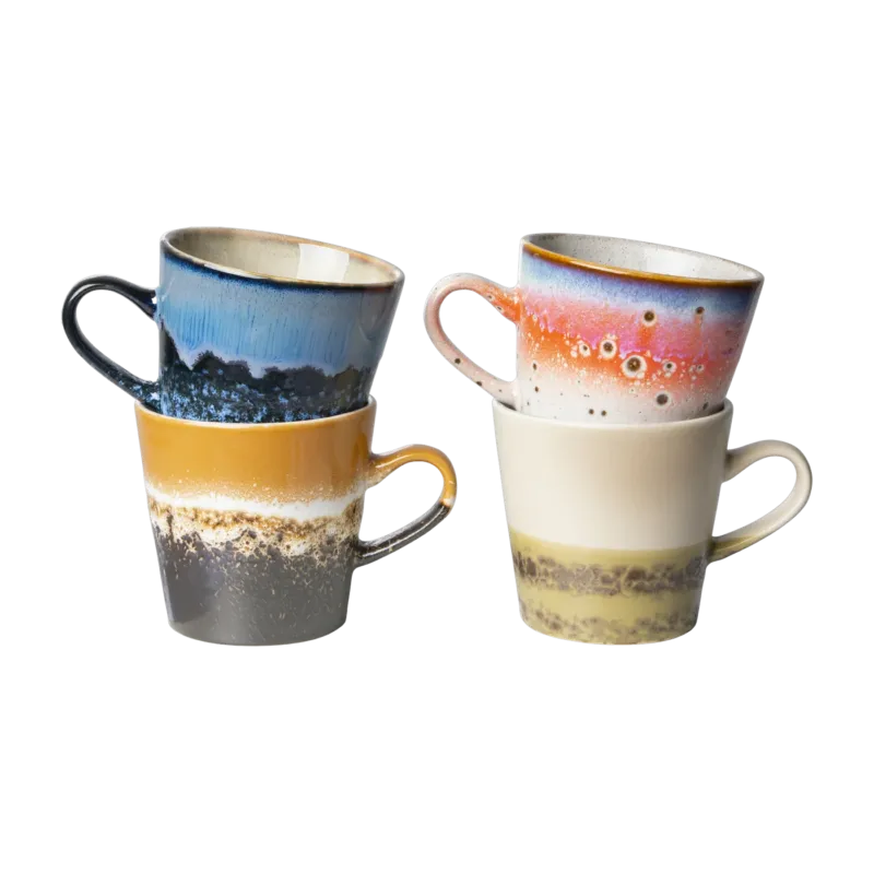 4 mugs américano Pegasus en céramique Vaisselle 70's - HKliving - The Cool Republic