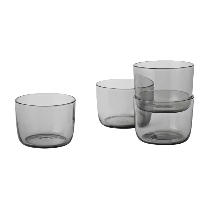 4 Verres gris transparent Low Corky - Muuto - The Cool Republic