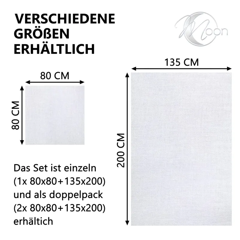 Moon - Pack Hotelbettwäsche, Kissenbezug Linon weiß - Serie Classic mit Hotelverschluss - 100% Baumwolle - 95° Kochfest (weiß) – Bild 4