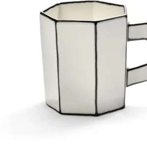 Tasse à thé en porcelaine blanc et noir 30cl Carte Blanche - SERAX — 405725.jpg