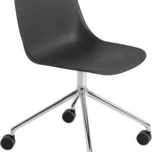 Chaise de bureau noire à roulettes Fiber - Muuto