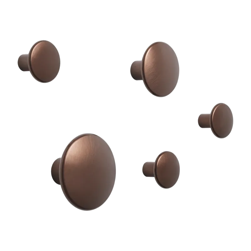5 Patères rondes en aluminium bronze 5 cm The Dots - Muuto - The Cool Republic