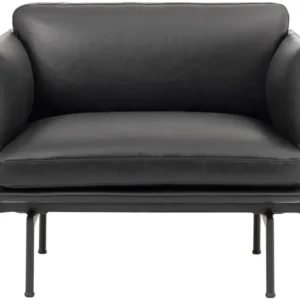 Fauteuil en cuir noir Outline - Muuto
