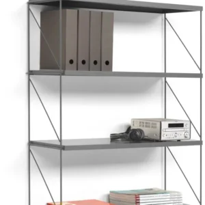 Etagère 4 niveaux sur pieds en acier laqué grise Tria Pack - Mobles 114