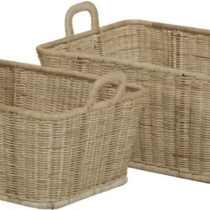 2 Mannes à linge en rotin naturel - KOK