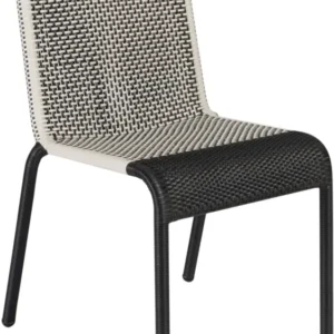 2 Chaises de jardin noire et blanche Tobago - KOK