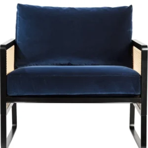 Fauteuil en velours bleu marine Cannage - RED Edition