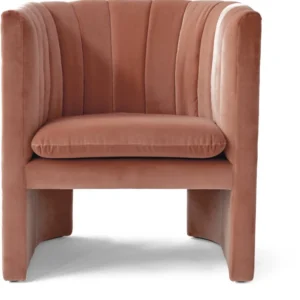 Fauteuil en velours rose Loafer - &tradition