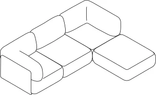 Torio Sofa - 3-Sitzer Chaise 255x200
