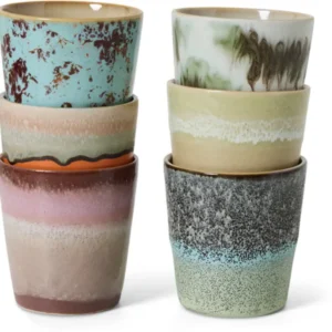 Tasses à café en céramique 7,5x8cm Vaisselle 70's - HKLiving