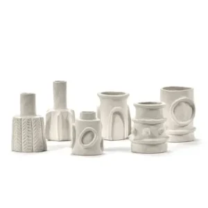 6 Vases en grès beige 10cm Molly - Serax - The Cool Republic