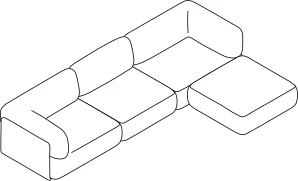 Torio Sofa - 3-Sitzer Chaise 340x200