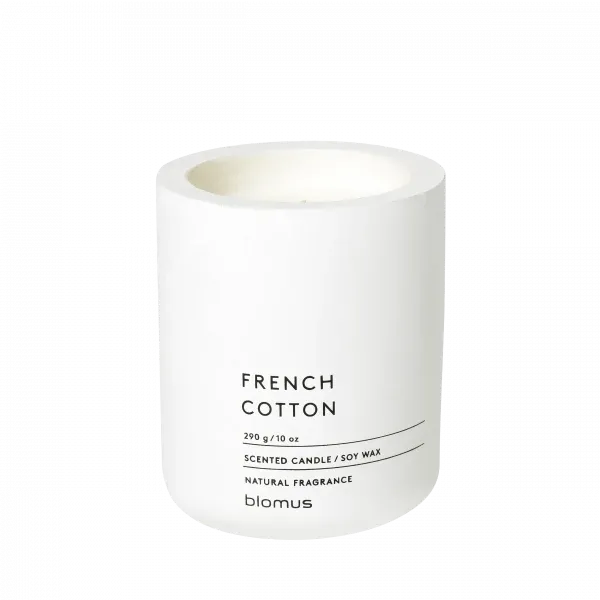 blomus FRAGA Duftkerze French Cotton – Beton, Soja Naturwachs