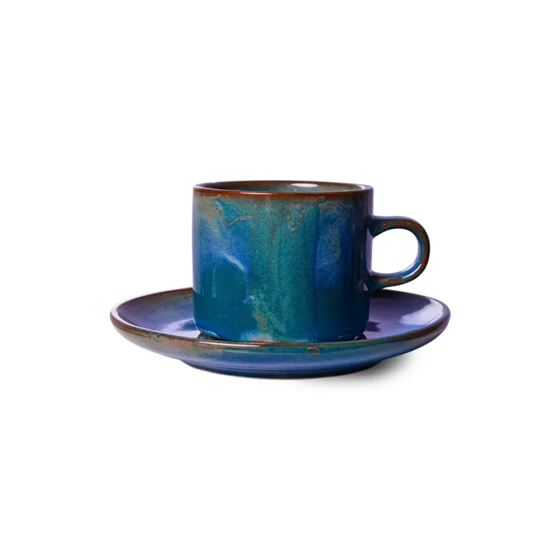 HKliving Chef Ceramics Tasse mit Untersetzer – Porzellan