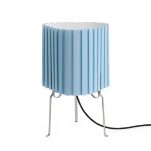 Lampe de table en tissu bleu clair 24x37cm Canelé 370 - Hay