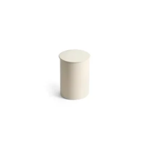 Boîte ronde en acier blanc crème 7,6x10,4cm Conteneur - Hay