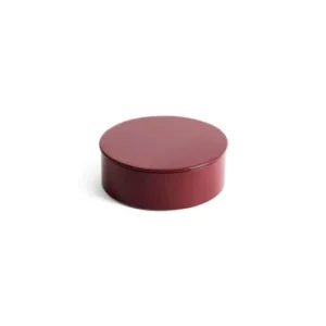 Boîte ronde en acier rouge bordeaux 15,6x5,4cm Conteneur - Hay