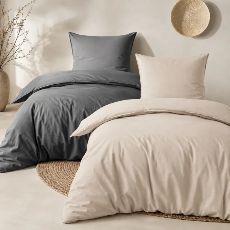 pure hug Renforcé-Bettwäsche Washed Cotton 100 % Baumwolle – 135x200 + 80x80 cm