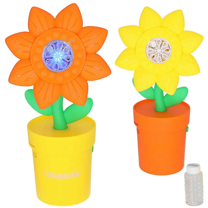Seifenblasen-Blumentopf mit LED – Gelbe Blüte • Cepewa