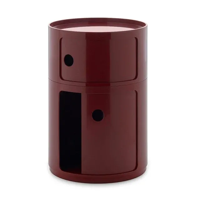 Table d'appoint design bordeaux 2 tiroirs Componibili Big - Kartell