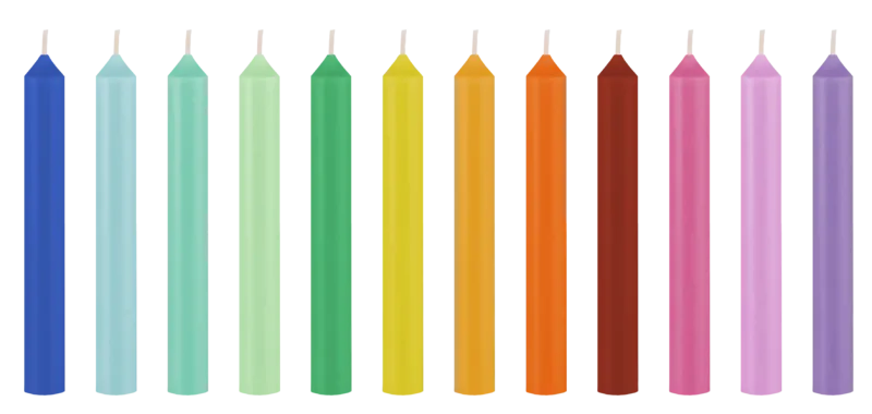 Remember Candy Geburtstagskerzen 12er-Set – bunt & feierlich