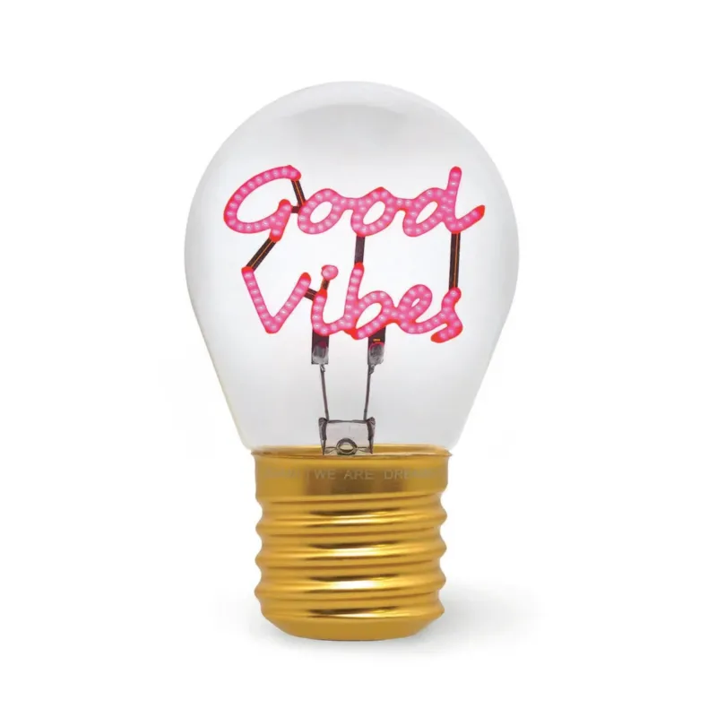 Deko-Tischlampe in Glühbirnenform - "Good Vibes" von LEGAMI, Produktansicht 1