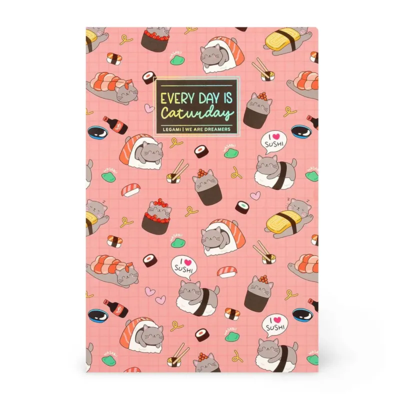 Liniertes A5-Notizbuch QUADERNO - "Sushi Cat" • LEGAMI MILANO