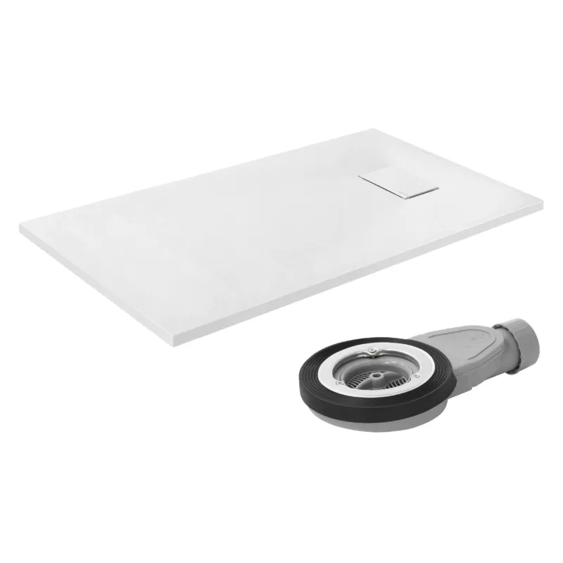 Duschfläche und Wasserablauf in einem klaren, modernen Design.