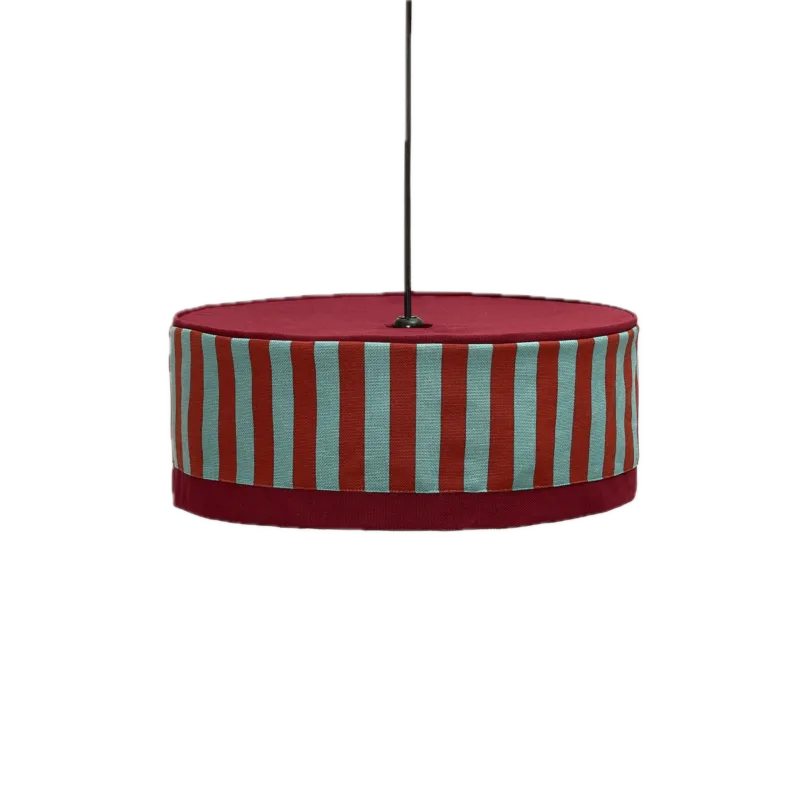 Abat-jour pour suspension en coton bio rouge bleu canard et vert 50 cm Paul - Nobodinoz - The Cool Republic