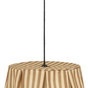 Abat-jour pour suspension en voile de coton bio à rayures marron et jaune 40 cm Vibes - Nobodinoz - The Cool Republic