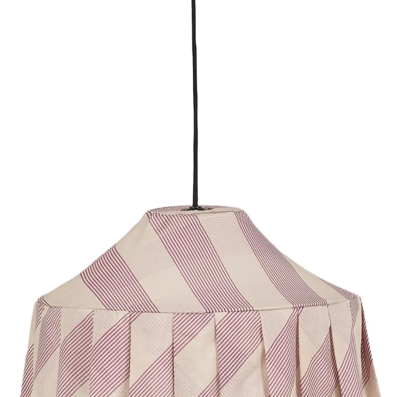 Abat-jour pour suspension en voile de coton bio à rayures violet lilas 50cm Nicole - Nobodinoz - The Cool Republic
