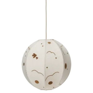 Abat-jour rond en coton beige et bronze Skye - Ferm Living - The Cool Republic