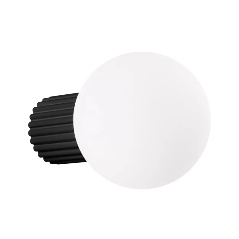 Applique en aluminium et verre noir 12x17x12cm Halo - Sollux - The Cool Republic