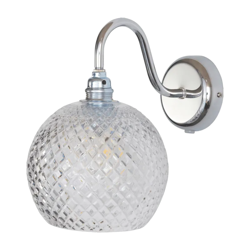Applique en cristal quadrillé transparent et argenté 15,5 cm Rowan - Ebb & Flow - The Cool Republic