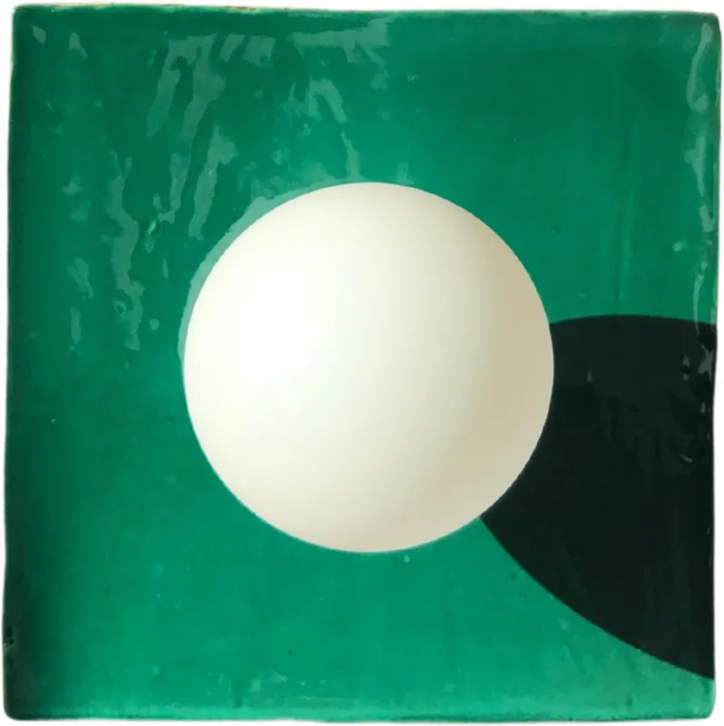 Applique murale carré en aluminium et carreaux de céramique vert 20cm Globe Tile - Carré Coco