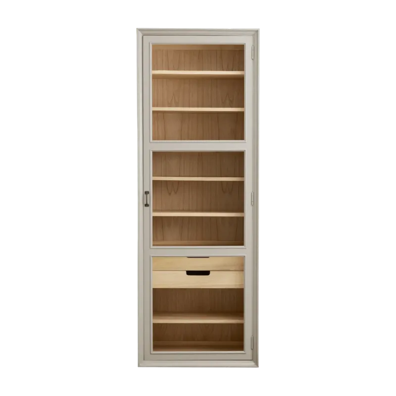 Armoire vitrine en bois gris 76x44x210cm Viva - Nordal - The Cool Republic