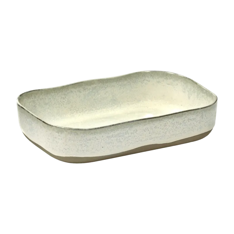 Assiette creuse 23 x 15 cm blanc cassé Merci N°5 - Serax - The Cool Republic