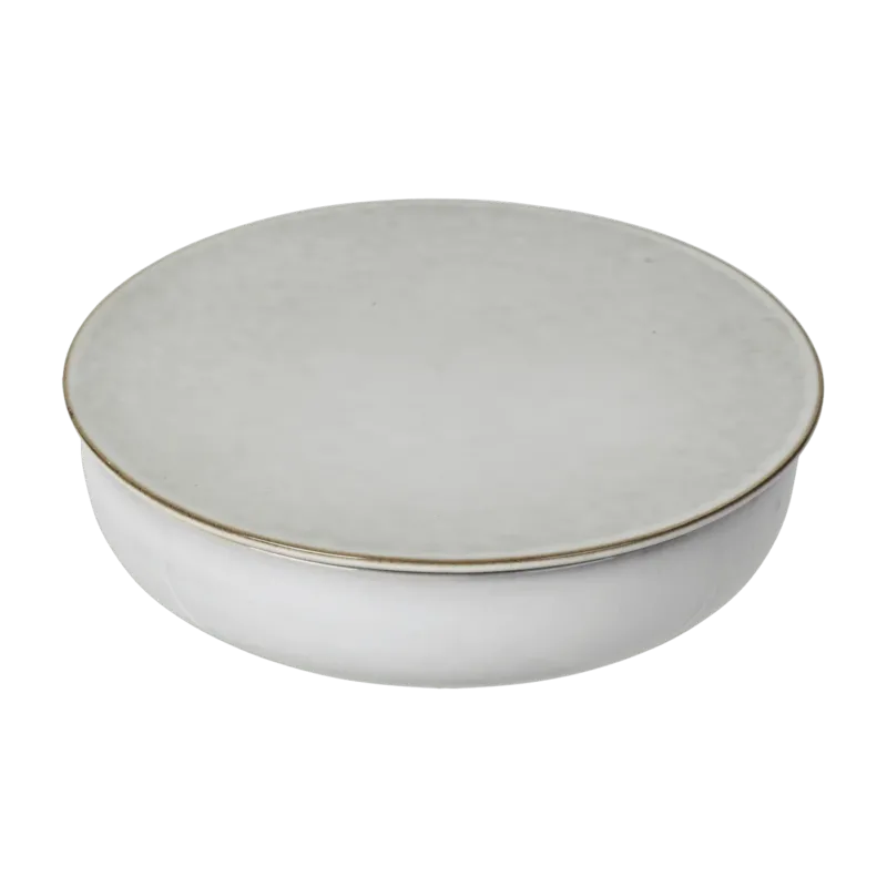 Assiette creuse à couvercle en grès 17 cm Nordic Sand - Broste Copenhagen - The Cool Republic