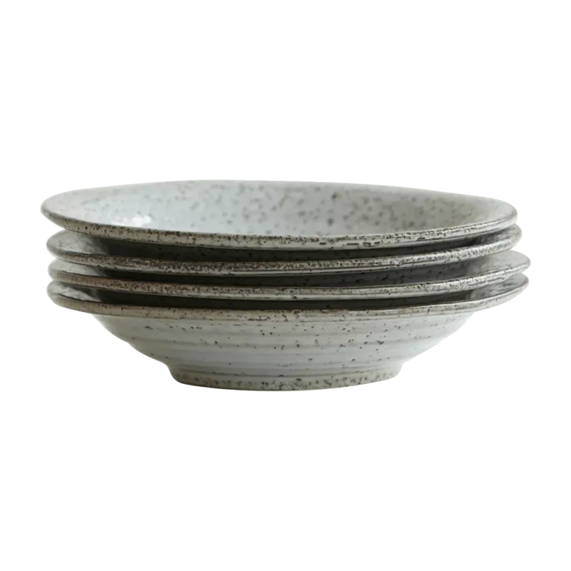 Assiette creuse en céramique gris bleu mouchetée Rustic - House Doctor - The Cool Republic