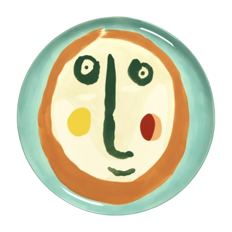 Assiette de service turquoise Face Feast - Serax - The Cool Republic
