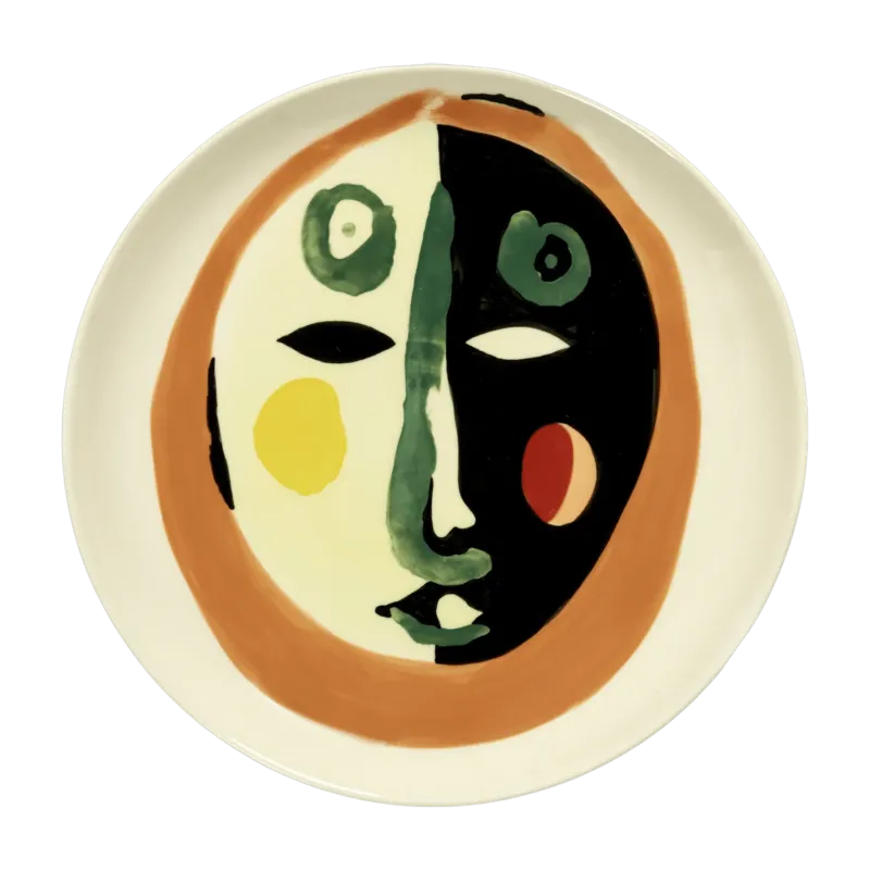 Assiette en grès orange 22,5 cm Face Feast - Serax - The Cool Republic