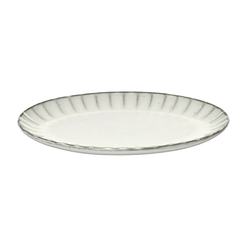 Assiette en grès ovale blanche 25 cm Inku - Serax - The Cool Republic