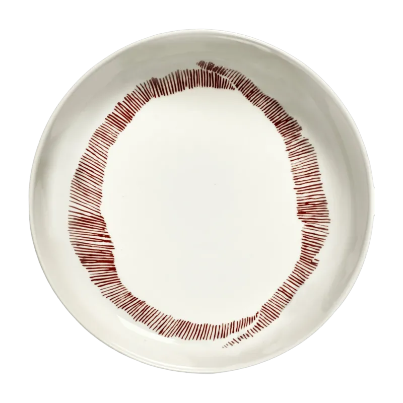 Assiette haute blanc avec motif rouge Feast - Serax - The Cool Republic