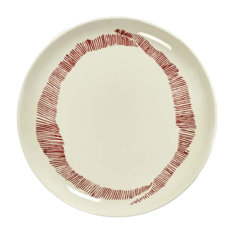 Assiette M blanc avec motif rouge Feast - Serax - The Cool Republic