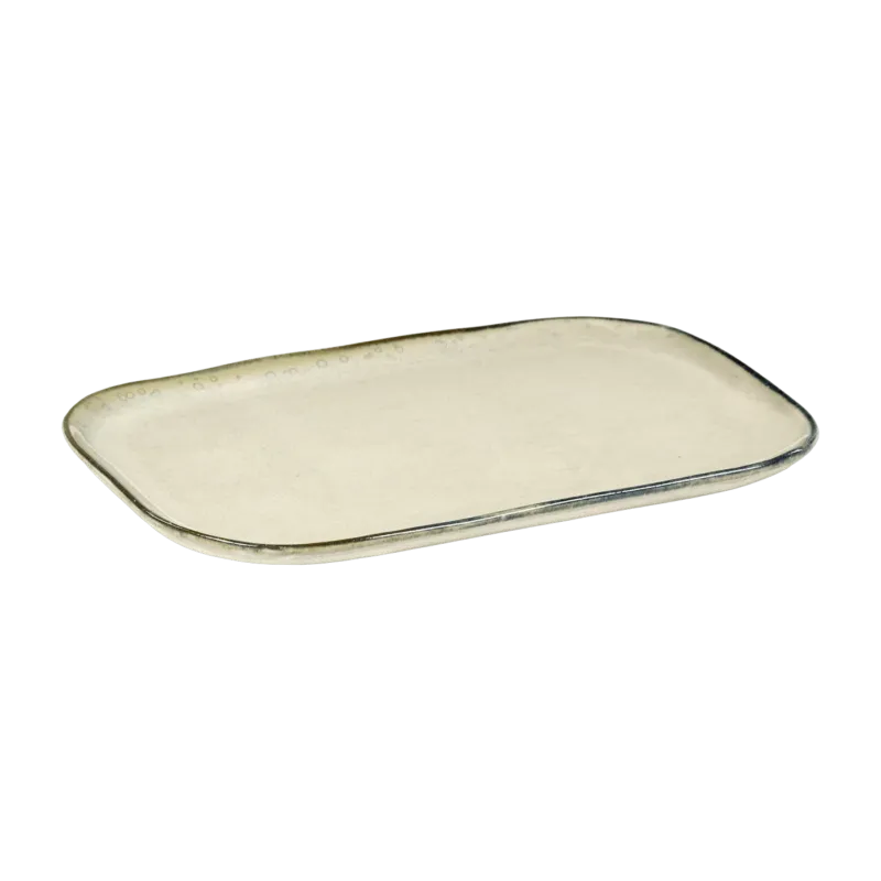 Assiette rectangulaire 23 x 15 cm blanc cassé Merci N°2 - Serax - The Cool Republic