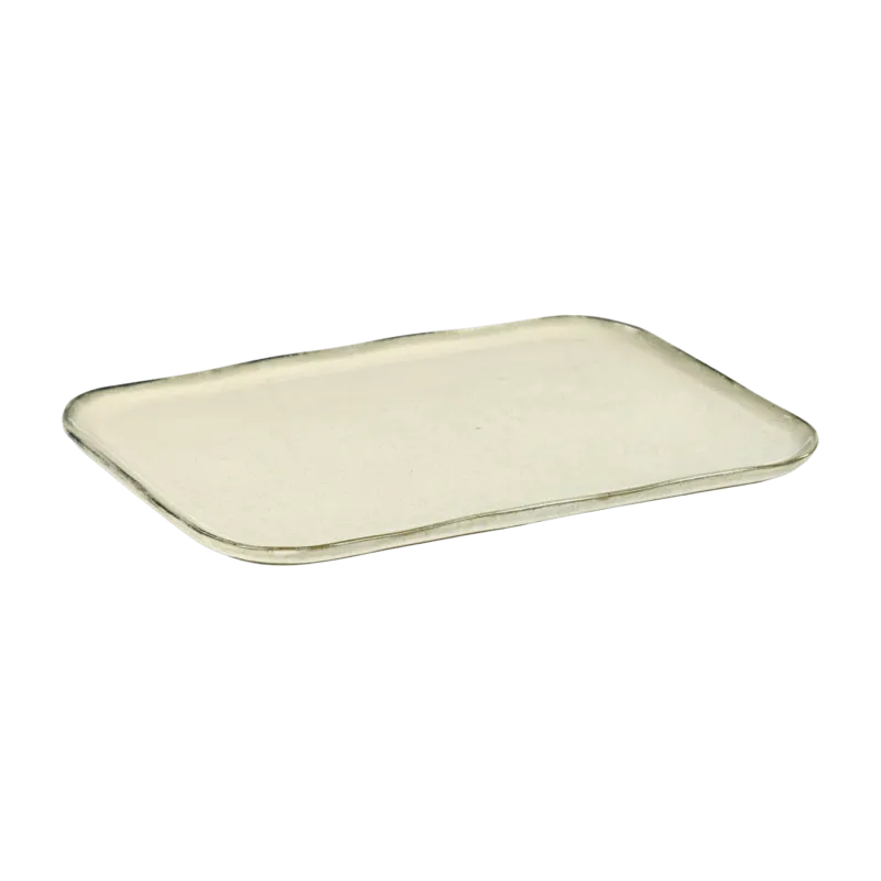 Assiette rectangulaire 32 x 23 cm blanc cassé Merci N°1 - Serax - The Cool Republic
